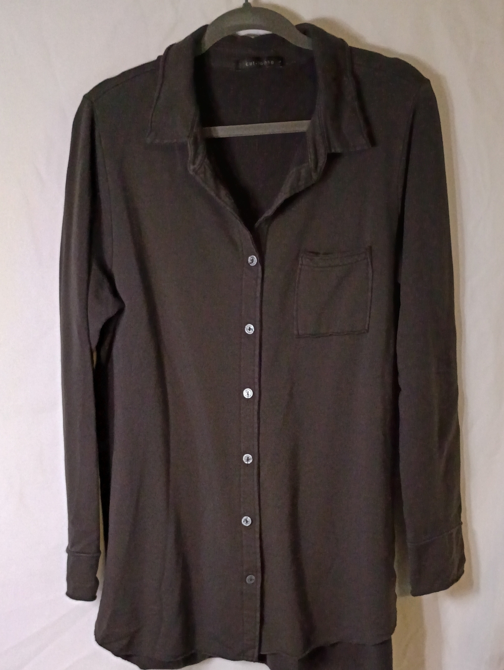 Cut Loose Long-Sleeve Button-Up Shirt - Charcoal